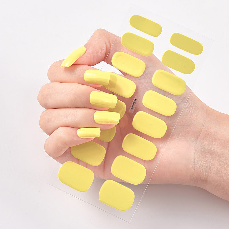 Pure Color Nail Stickers – 16 Solid Shades | Press-On Nail Art Strips