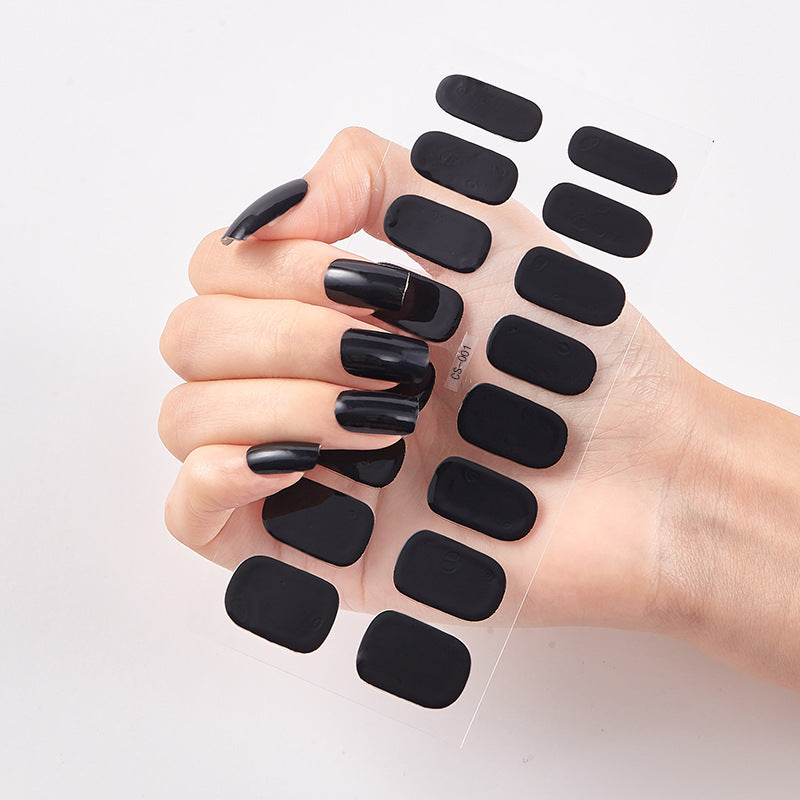 Pure Color Nail Stickers – 16 Solid Shades | Press-On Nail Art Strips