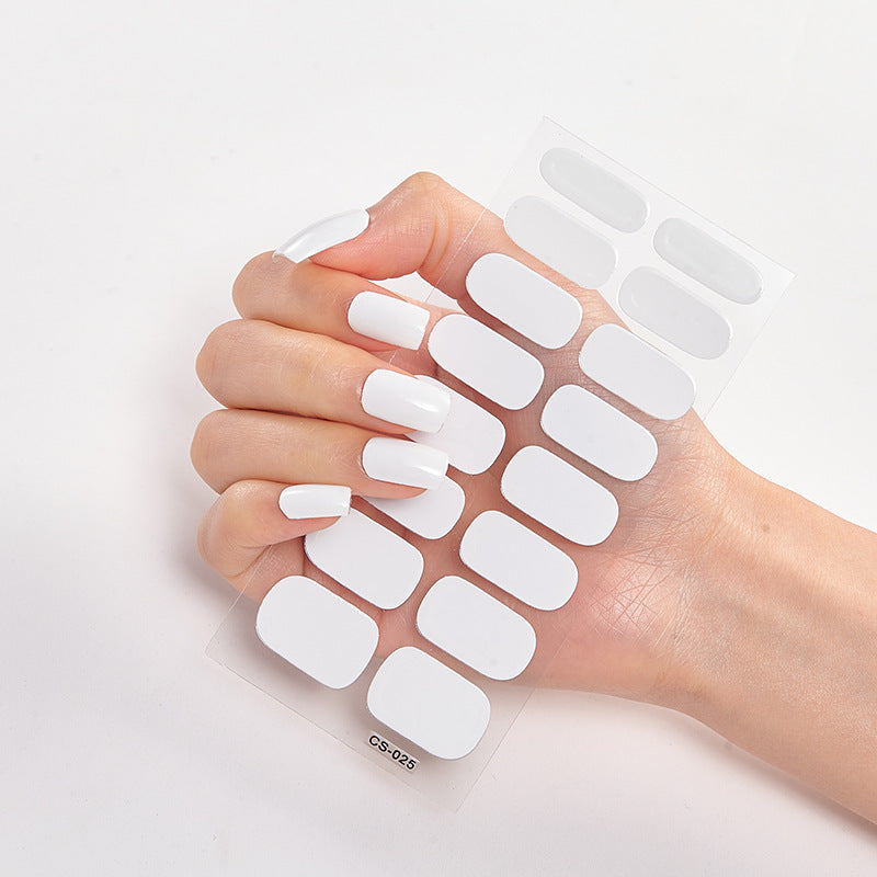 Pure Color Nail Stickers – 16 Solid Shades | Press-On Nail Art Strips