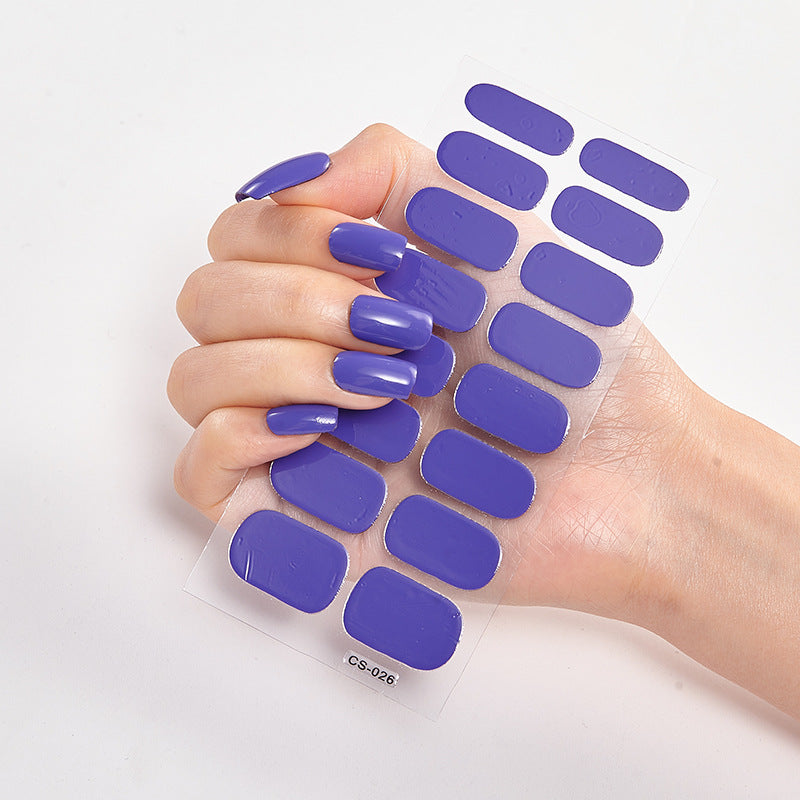 Pure Color Nail Stickers – 16 Solid Shades | Press-On Nail Art Strips