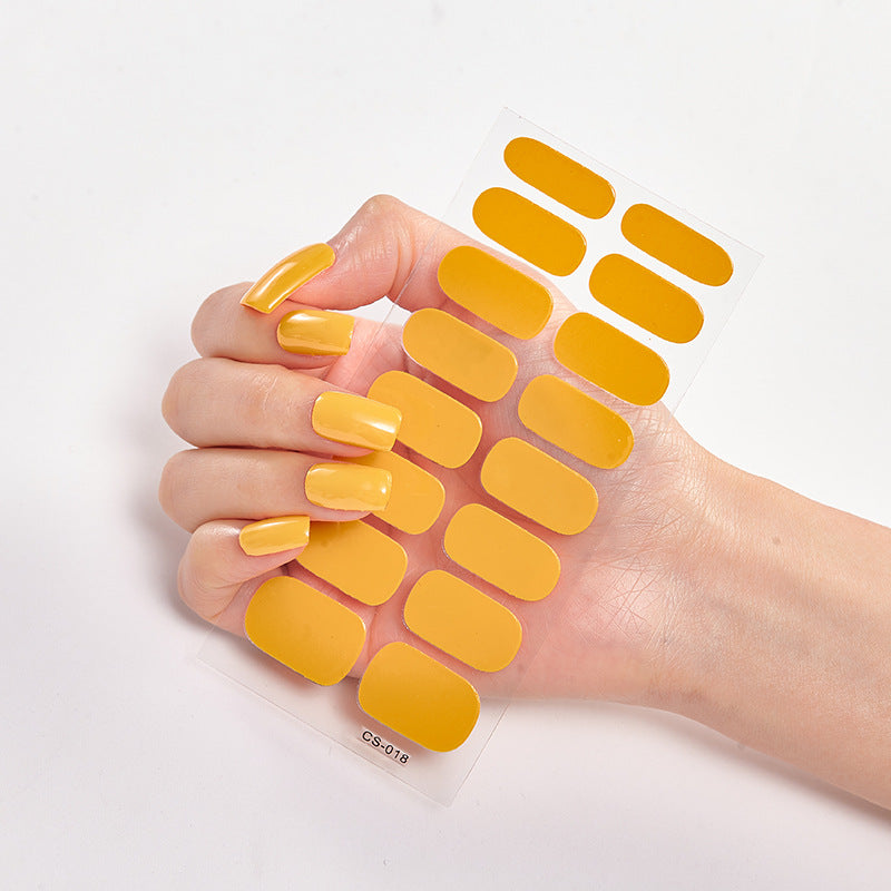 Pure Color Nail Stickers – 16 Solid Shades | Press-On Nail Art Strips
