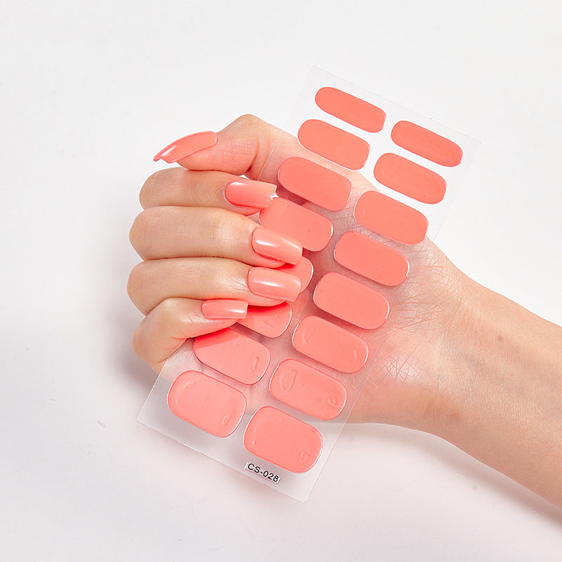 Pure Color Nail Stickers – 16 Solid Shades | Press-On Nail Art Strips