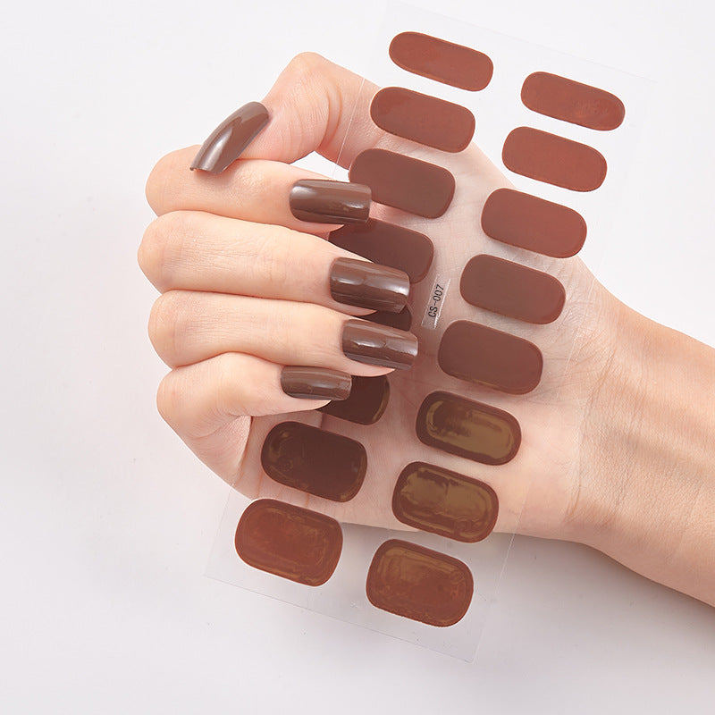 Pure Color Nail Stickers – 16 Solid Shades | Press-On Nail Art Strips