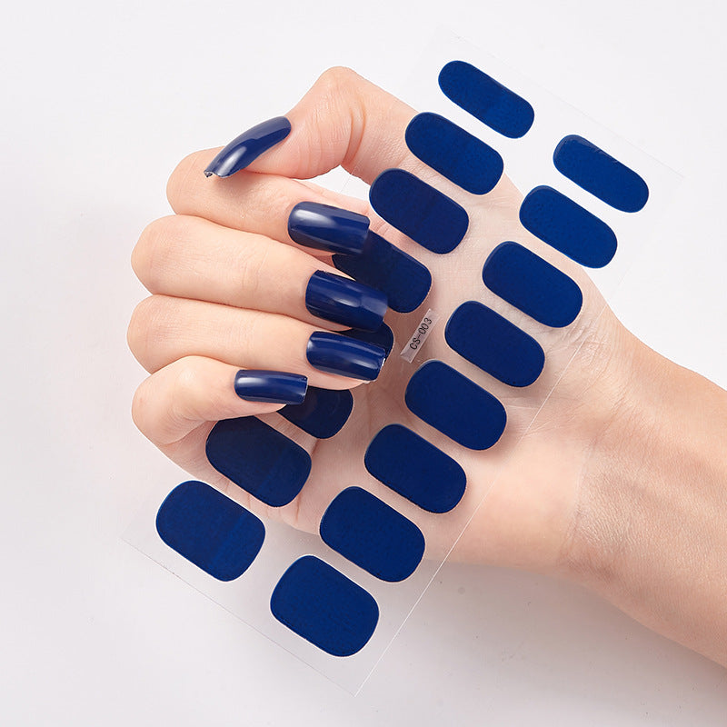 Pure Color Nail Stickers – 16 Solid Shades | Press-On Nail Art Strips