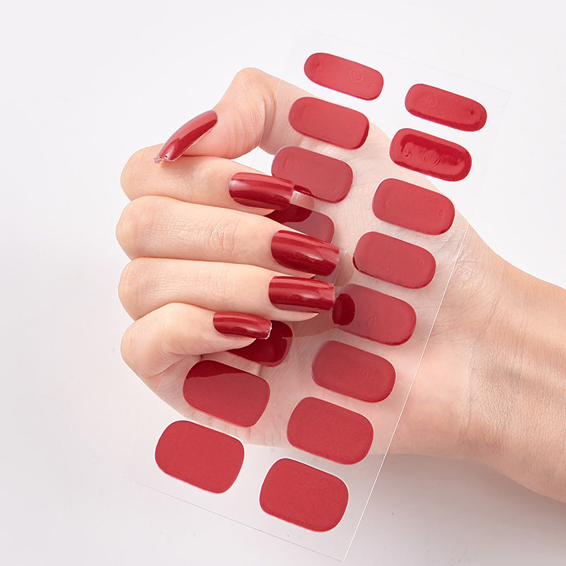 Pure Color Nail Stickers – 16 Solid Shades | Press-On Nail Art Strips