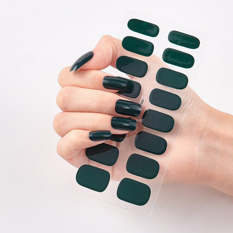 Pure Color Nail Stickers – 16 Solid Shades | Press-On Nail Art Strips