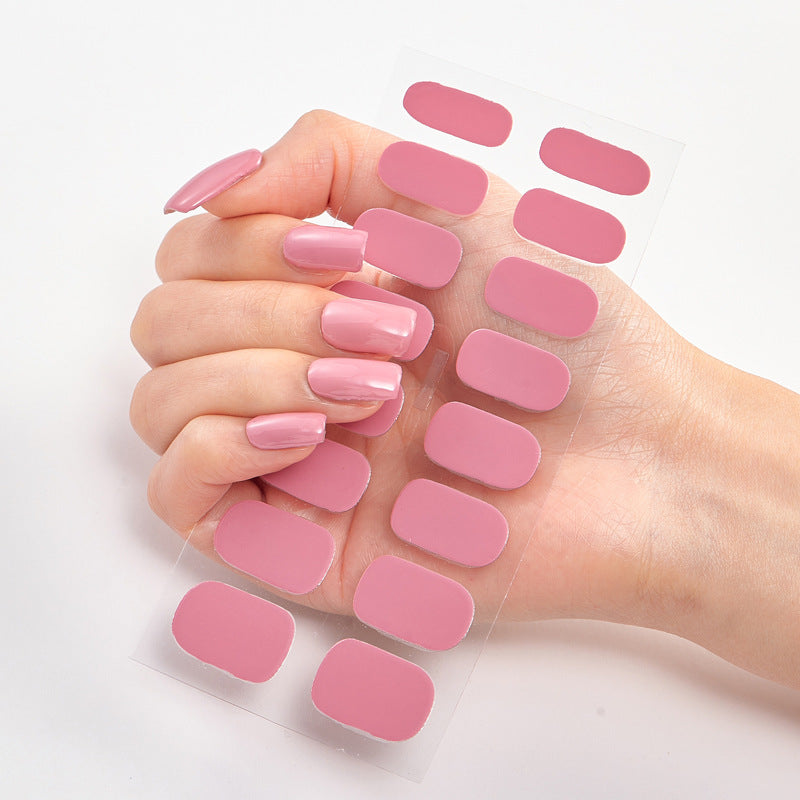 Pure Color Nail Stickers – 16 Solid Shades | Press-On Nail Art Strips