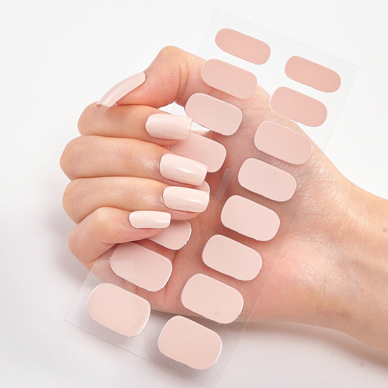 Pure Color Nail Stickers – 16 Solid Shades | Press-On Nail Art Strips