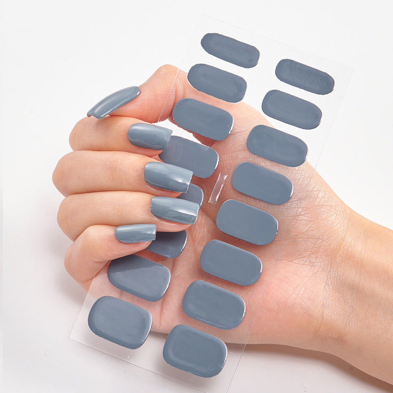 Pure Color Nail Stickers – 16 Solid Shades | Press-On Nail Art Strips