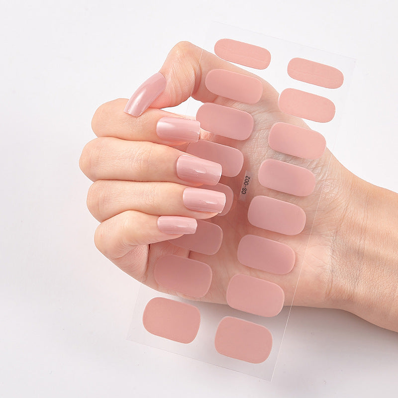 Pure Color Nail Stickers – 16 Solid Shades | Press-On Nail Art Strips