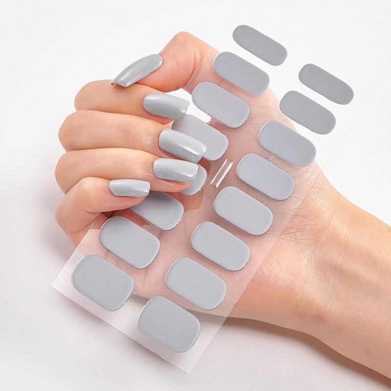 Pure Color Nail Stickers – 16 Solid Shades | Press-On Nail Art Strips