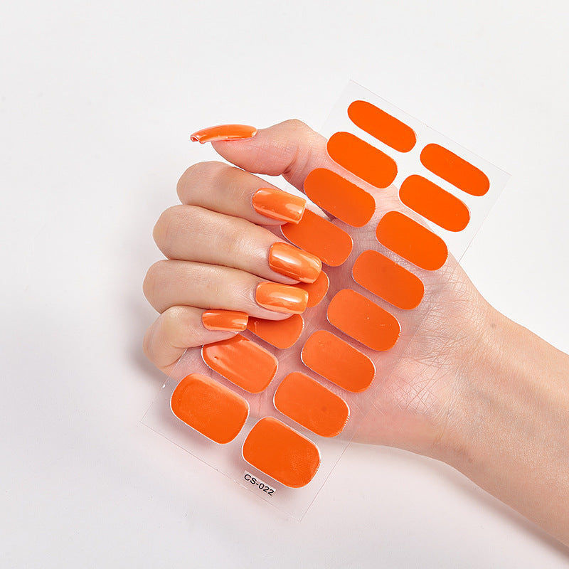 Pure Color Nail Stickers – 16 Solid Shades | Press-On Nail Art Strips