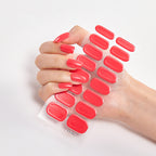 Pure Color Nail Stickers – 16 Solid Shades | Press-On Nail Art Strips