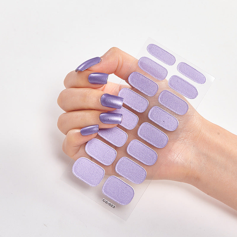 Pure Color Nail Stickers – 16 Solid Shades | Press-On Nail Art Strips