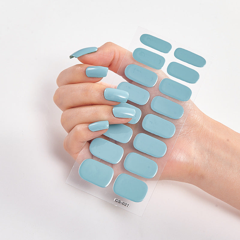 Pure Color Nail Stickers – 16 Solid Shades | Press-On Nail Art Strips