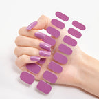 Pure Color Nail Stickers – 16 Solid Shades | Press-On Nail Art Strips