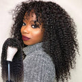 Long Curly Wig with Bangs | Heat-Resistant Synthetic Fiber | Natural Look