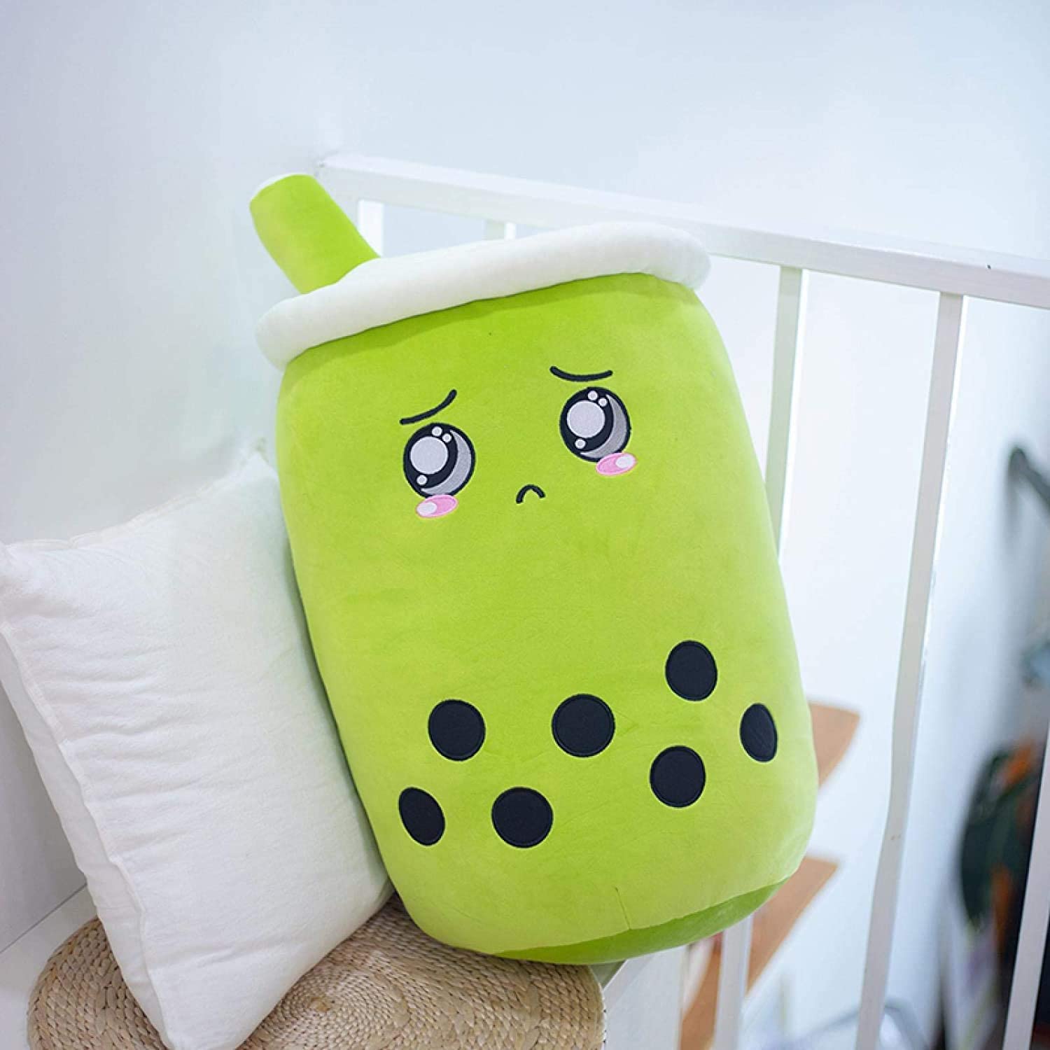 Boba Tea Plush Pillow - Cute Bubble Tea Stuffed Animal Cushion for Kids & Adults