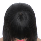100% Human Hair Bob Wig with Straight Bangs | Short Natural Bob