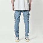 Men's Multi-Pocket Cargo Jeans - Durable Cotton Denim Work Pants