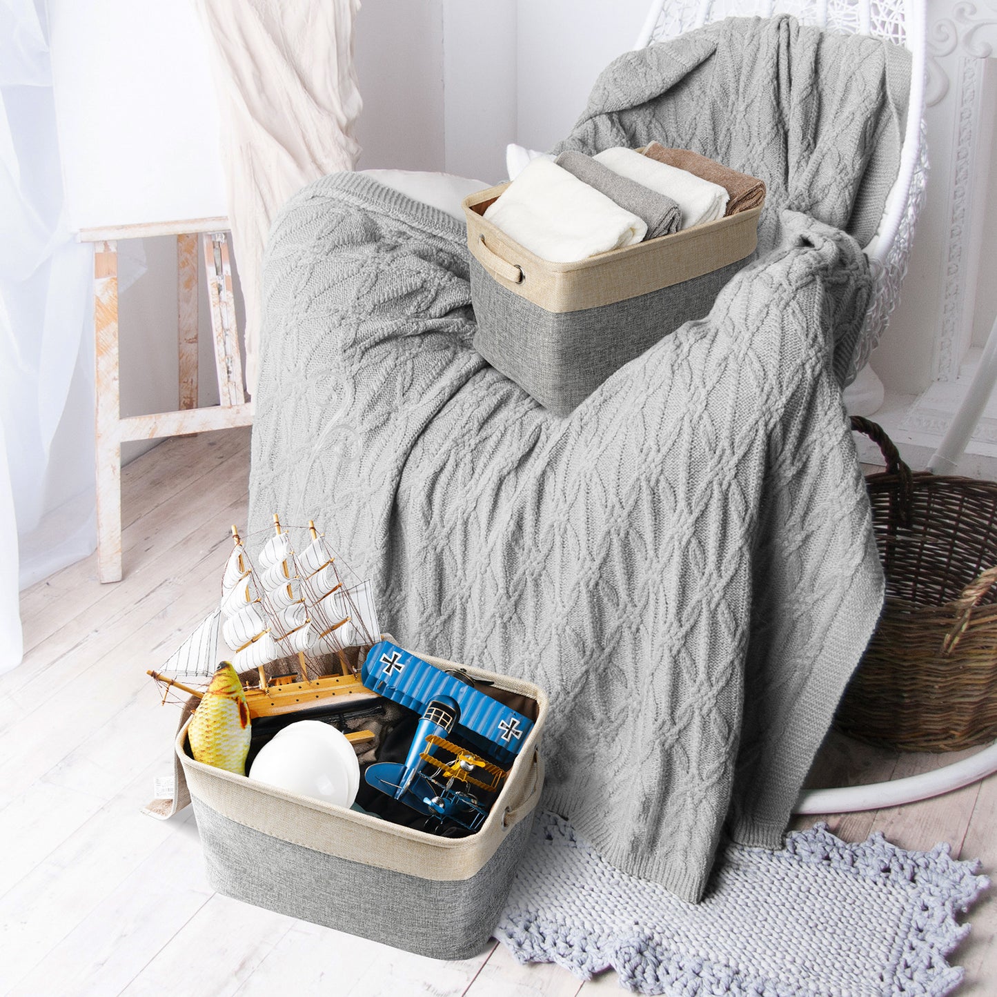 Dog Toy Storage Basket | Pet Toy Organizer Bin for Dogs
