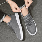 Men's Canvas Platform Sneakers – Breathable Lace-Up Casual Shoes