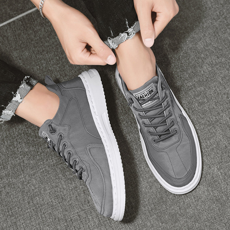 Men's Canvas Platform Sneakers – Breathable Lace-Up Casual Shoes