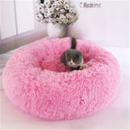 Plush Round Cat Bed – Ultra Soft Faux Fur Nest for Cats & Small Dogs