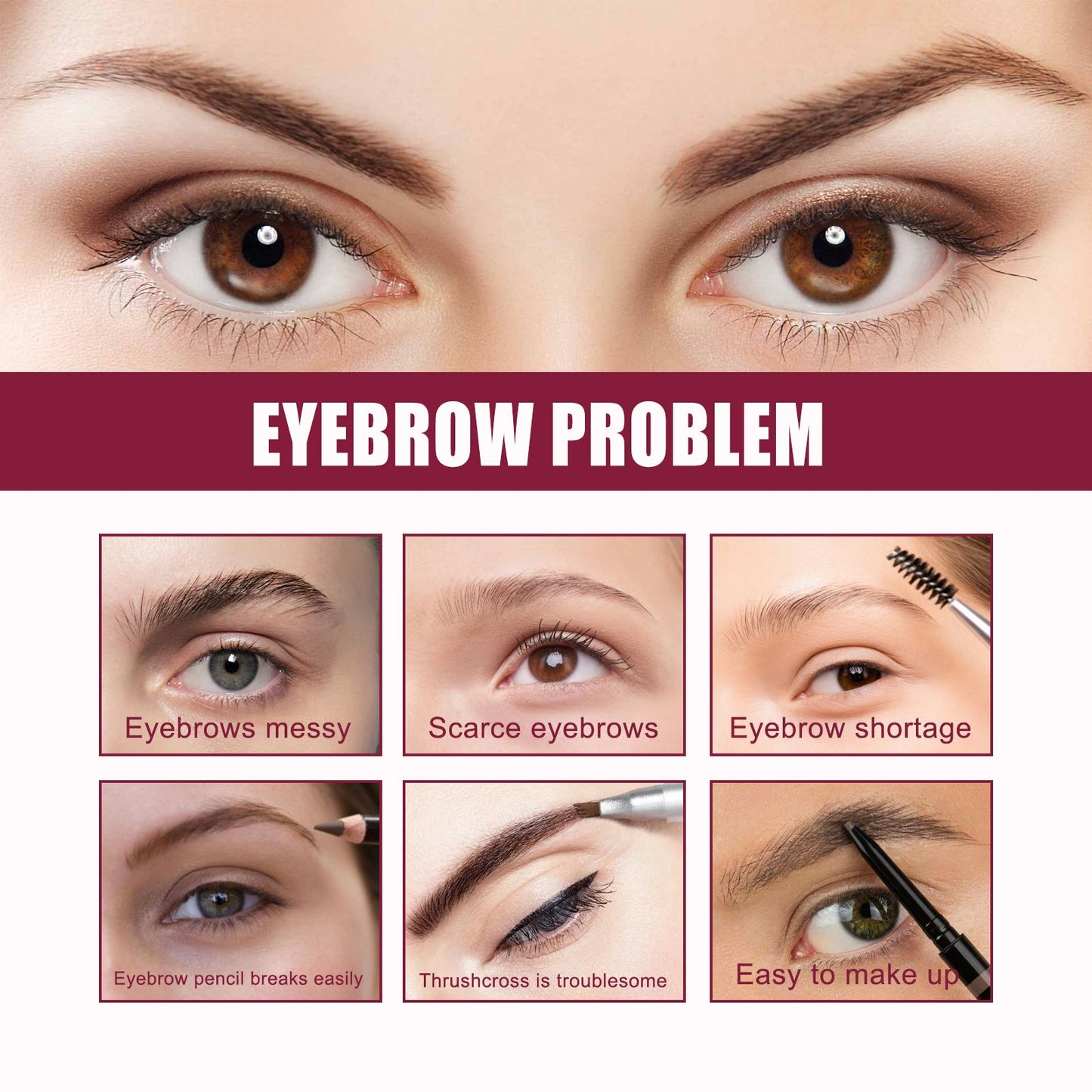 Professional Eyebrow Makeup Brush Set – 3-Piece Precision Brow Shaping & Filling Kit