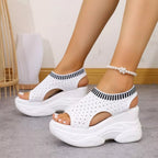 Women's Mesh Platform Wedge Sandals – High Heel Breathable Style