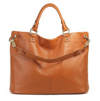 Genuine First Layer Cowhide Leather Tote Bag | Luxury Shoulder Handbag