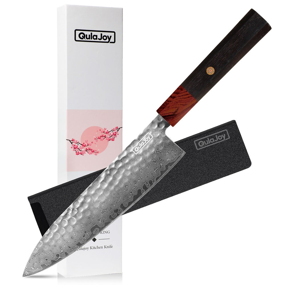 Professional 8-Inch Damascus Chef Knife | VG-10 Japanese Steel | 67-Layer Hand-Hammered Blade