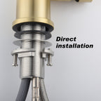 Brushed Gold Kitchen Faucet with Pull-Down Sprayer | Single Handle High Arc 360° Swivel Spout | 3-Spray Modes