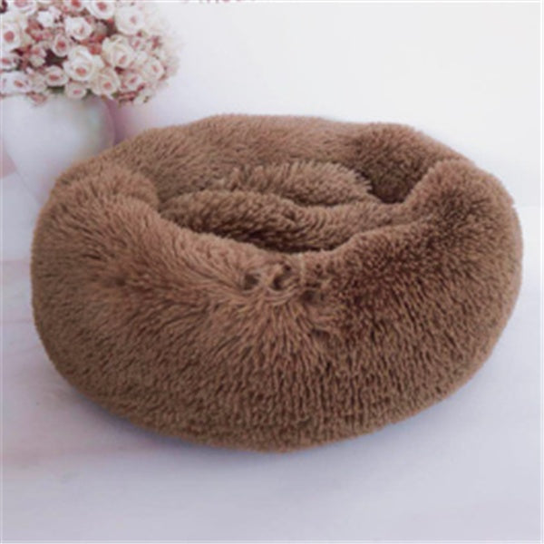 Plush Round Cat Bed – Ultra Soft Faux Fur Nest for Cats & Small Dogs