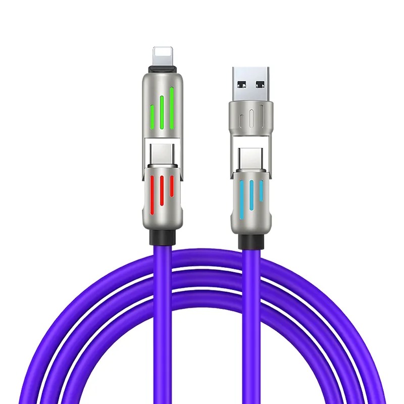 4-in-1 Universal Fast Charging Cable - Multi-Device Charger for iPhone, Android & USB-C