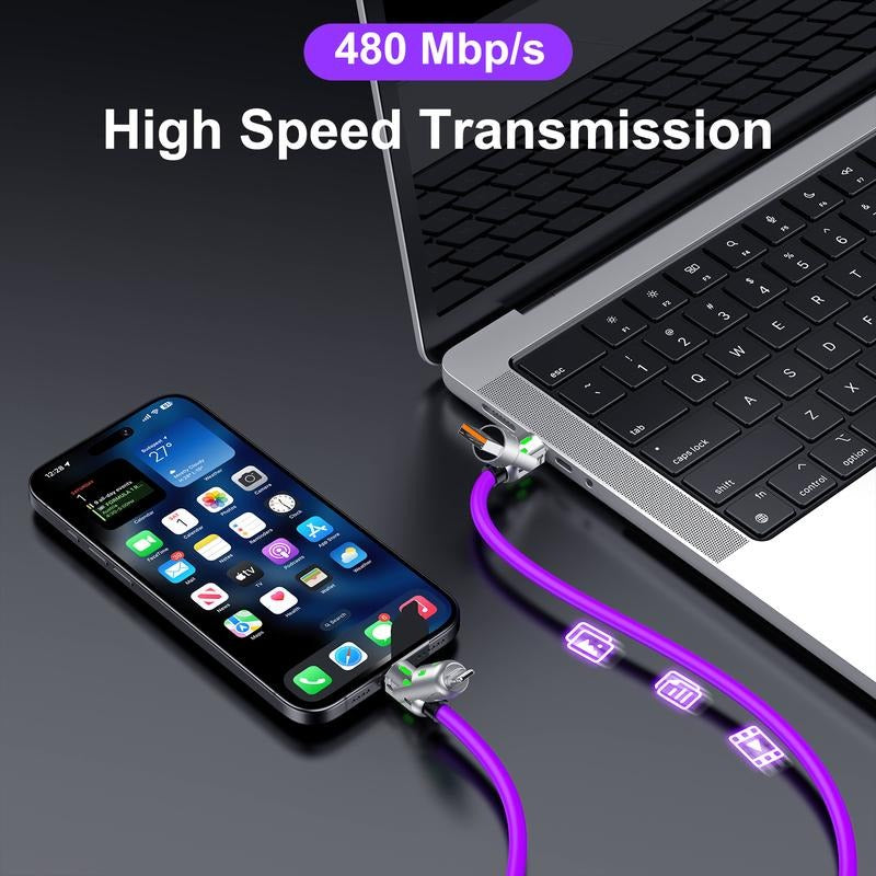 4-in-1 Universal Fast Charging Cable - Multi-Device Charger for iPhone, Android & USB-C