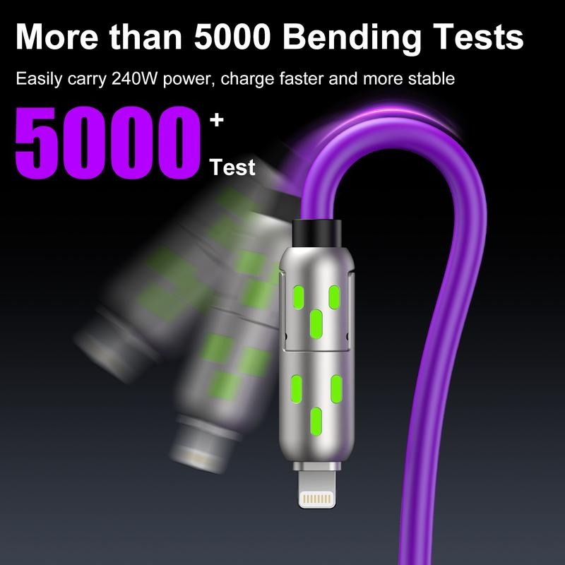 4-in-1 Universal Fast Charging Cable - Multi-Device Charger for iPhone, Android & USB-C