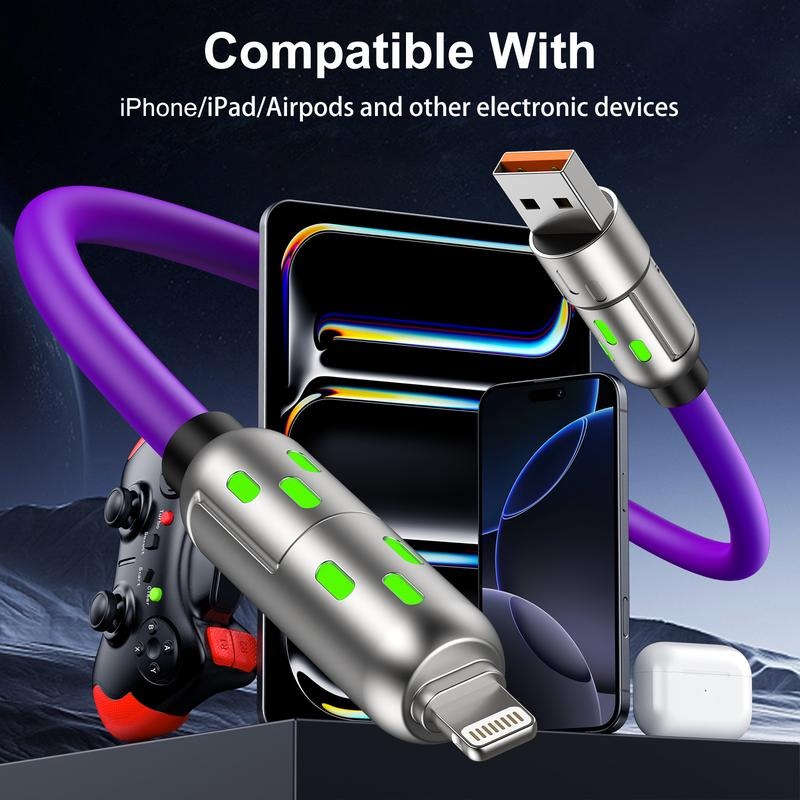 4-in-1 Universal Fast Charging Cable - Multi-Device Charger for iPhone, Android & USB-C