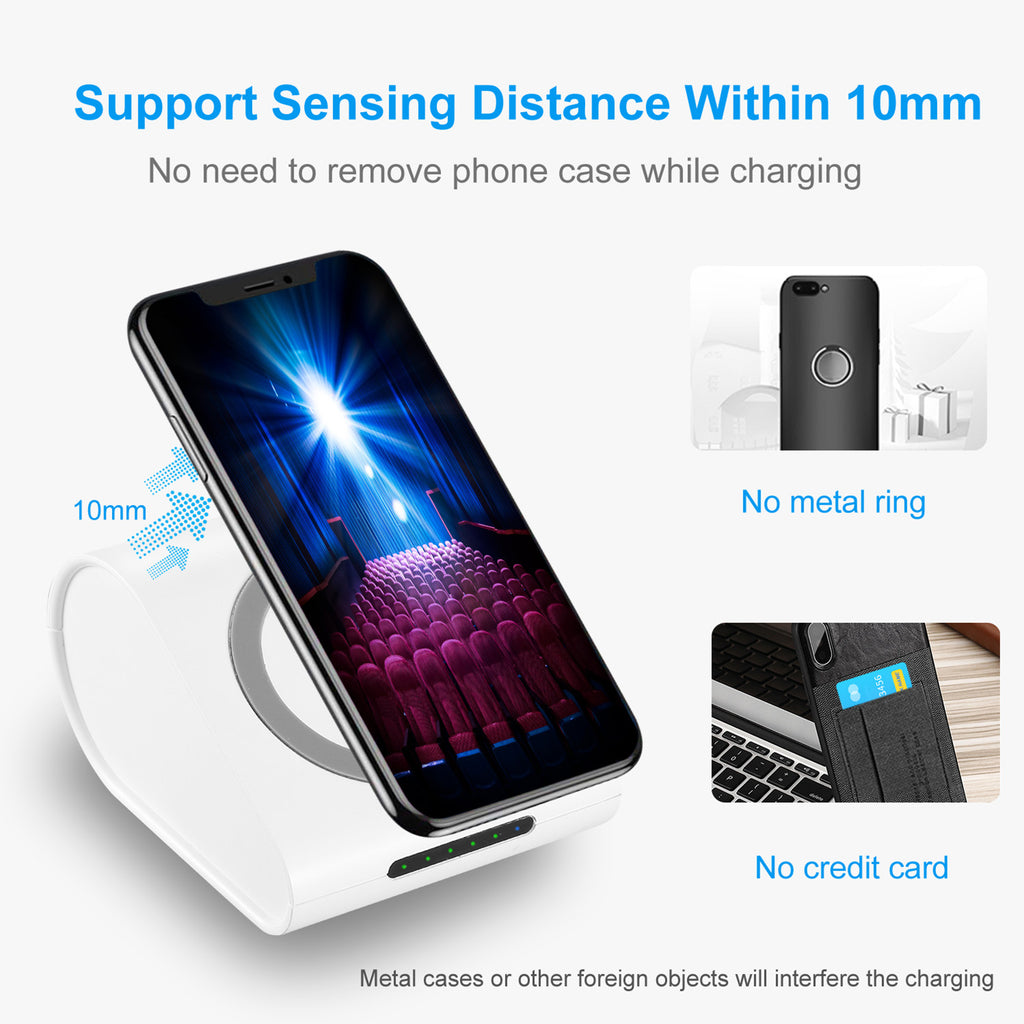 Wireless Power Bank 10400mAh - Qi Fast Charging Portable Charger for iPhone & Samsung