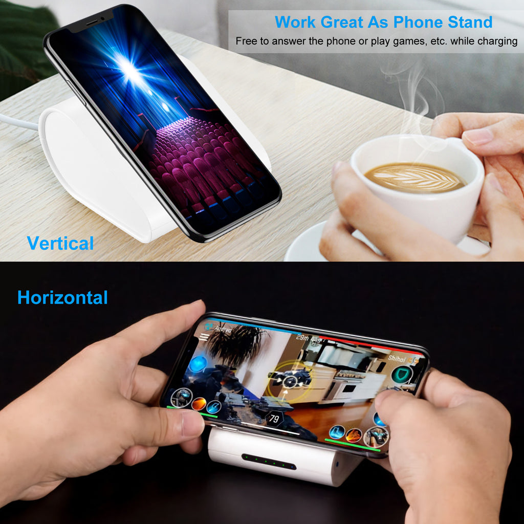 Wireless Power Bank 10400mAh - Qi Fast Charging Portable Charger for iPhone & Samsung