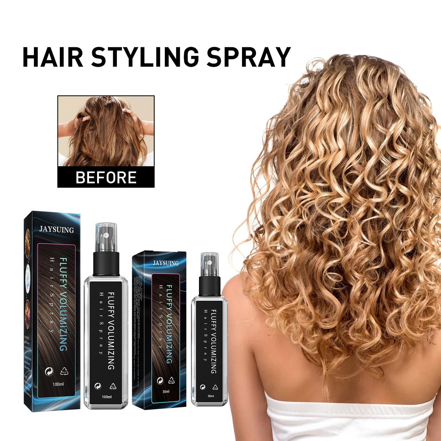 Volumizing Hair Setting Spray - Long-Lasting Hold & Moisture for Thicker, Fuller Hair (3.4 oz)