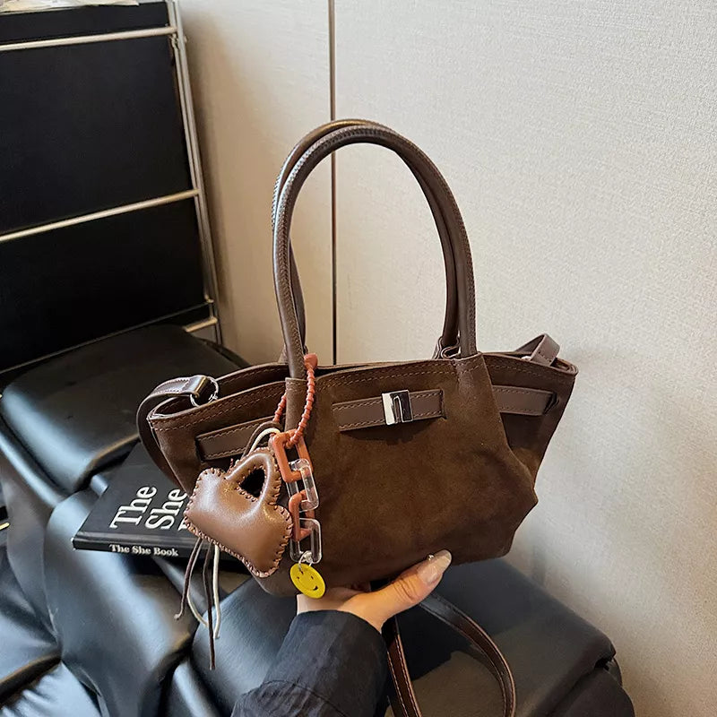 PU Leather & Suede Mini Handbag – Chic Everyday Crossbody