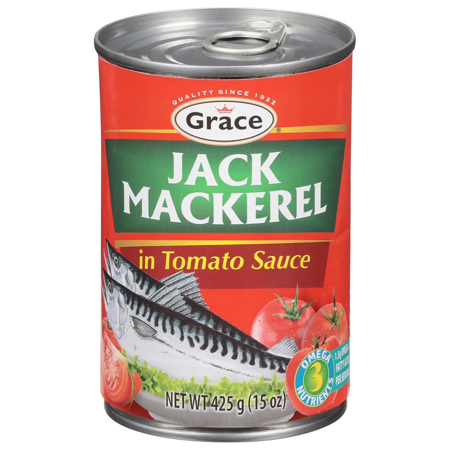 Grace Jack Mackerel in Tomato Sauce, 15oz 1 Pack - 12 Pack – Authentic Caribbean Canned Fish