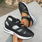 Cutout Wedge Sandals