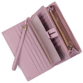 Leather Long Wallet – Slim PU Bifold for Women