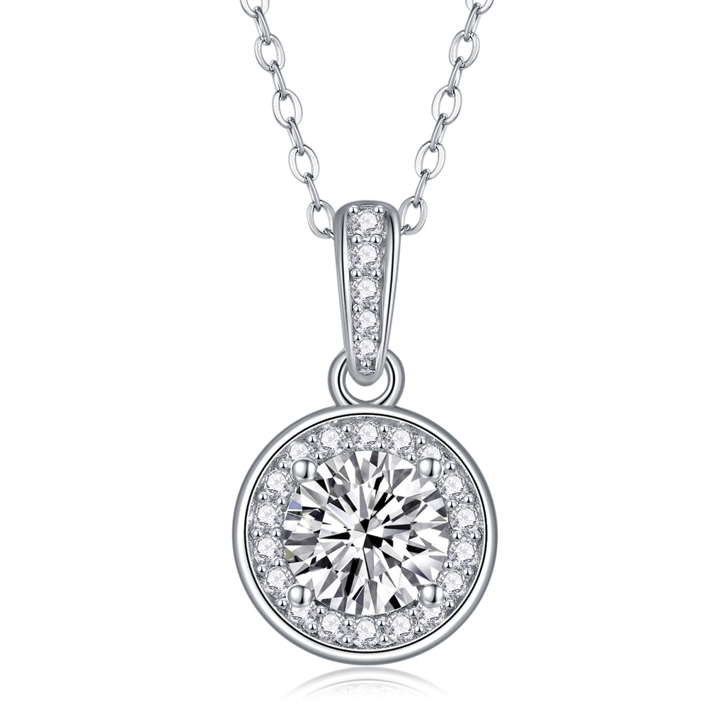 1 Carat Moissanite Pendant Necklace | Sterling Silver | Women's Fine Jewelry