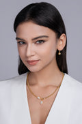 Pear-Shaped Moissanite Pendant Necklace | 925 Sterling Silver & Gold Plated