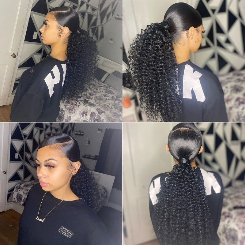 100% Human Hair Kinky Curly Ponytail Extension - Wrap Around | 8"-28"