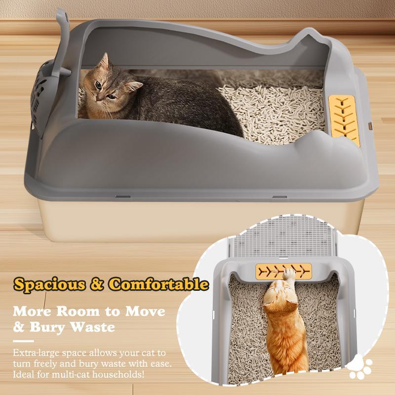 Premium Stainless Steel Cat Litter Box - Extra Large, Rust-Proof & Odor-Free