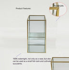 3.4L Gold-Rimmed Glass Vase - Premium Trapezoidal Flower Vase for Home Decor